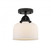Bell - 1 Light - 8 inch - Matte Black - Semi-Flush Mount (3442|288-1C-BK-G71)