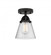 Cone - 1 Light - 6 inch - Matte Black - Semi-Flush Mount (3442|288-1C-BK-G64-LED)