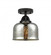 Bell - 1 Light - 8 inch - Matte Black - Semi-Flush Mount (3442|288-1C-BK-G78)
