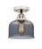 Bell - 1 Light - 8 inch - Black Polished Nickel - Semi-Flush Mount (3442|288-1C-BPN-G73-LED)