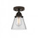 Cone - 1 Light - 6 inch - Oil Rubbed Bronze - Semi-Flush Mount (3442|288-1C-OB-G62-LED)