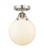 Beacon - 1 Light - 8 inch - Brushed Satin Nickel - Semi-Flush Mount (3442|288-1C-SN-G201-8-LED)