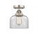 Bell - 1 Light - 8 inch - Brushed Satin Nickel - Semi-Flush Mount (3442|288-1C-SN-G72)