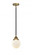 Beacon - 1 Light - 6 inch - Black Antique Brass - Stem hung - Mini Pendant (3442|288-1S-BAB-G201-6-LED)