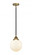 Beacon - 1 Light - 8 inch - Black Antique Brass - Stem hung - Mini Pendant (3442|288-1S-BAB-G201-8-LED)