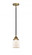 Bell - 1 Light - 5 inch - Black Antique Brass - Stem hung - Mini Pendant (3442|288-1S-BAB-G51)