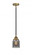 Bell - 1 Light - 5 inch - Black Antique Brass - Stem hung - Mini Pendant (3442|288-1S-BAB-G53)