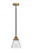 Cone - 1 Light - 6 inch - Black Antique Brass - Stem hung - Mini Pendant (3442|288-1S-BAB-G64-LED)
