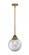 Beacon - 1 Light - 8 inch - Brushed Brass - Stem hung - Mini Pendant (3442|288-1S-BB-G202-8)