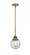 Beacon - 1 Light - 6 inch - Brushed Brass - Stem hung - Mini Pendant (3442|288-1S-BB-G204-6)