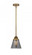 Cone - 1 Light - 6 inch - Brushed Brass - Stem hung - Mini Pendant (3442|288-1S-BB-G63-LED)
