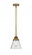 Cone - 1 Light - 6 inch - Brushed Brass - Stem hung - Mini Pendant (3442|288-1S-BB-G64-LED)