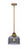 Bell - 1 Light - 8 inch - Brushed Brass - Stem hung - Mini Pendant (3442|288-1S-BB-G73-LED)