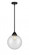 Beacon - 1 Light - 10 inch - Matte Black - Stem hung - Mini Pendant (3442|288-1S-BK-G204-10)