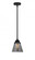 Cone - 1 Light - 6 inch - Matte Black - Stem hung - Mini Pendant (3442|288-1S-BK-G63-LED)