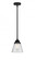 Cone - 1 Light - 6 inch - Matte Black - Stem hung - Mini Pendant (3442|288-1S-BK-G64-LED)