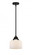 Bell - 1 Light - 8 inch - Matte Black - Stem hung - Mini Pendant (3442|288-1S-BK-G71)