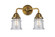 Canton - 2 Light - 13 inch - Brushed Brass - Bath Vanity Light (3442|288-2W-BB-G184S-LED)