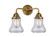 Bellmont - 2 Light - 14 inch - Brushed Brass - Bath Vanity Light (3442|288-2W-BB-G192)