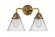 Cone - 2 Light - 16 inch - Brushed Brass - Bath Vanity Light (3442|288-2W-BB-G42-LED)
