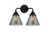 Cone - 2 Light - 16 inch - Matte Black - Bath Vanity Light (3442|288-2W-BK-G43-LED)