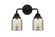 Bell - 2 Light - 13 inch - Matte Black - Bath Vanity Light (3442|288-2W-BK-G58-LED)