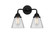 Cone - 2 Light - 14 inch - Matte Black - Bath Vanity Light (3442|288-2W-BK-G62)