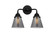 Cone - 2 Light - 14 inch - Matte Black - Bath Vanity Light (3442|288-2W-BK-G63-LED)