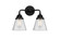 Cone - 2 Light - 14 inch - Matte Black - Bath Vanity Light (3442|288-2W-BK-G64-LED)