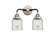 Bell - 2 Light - 13 inch - Black Polished Nickel - Bath Vanity Light (3442|288-2W-BPN-G52)
