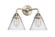 Cone - 2 Light - 16 inch - Brushed Satin Nickel - Bath Vanity Light (3442|288-2W-SN-G42-LED)