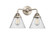 Cone - 2 Light - 16 inch - Brushed Satin Nickel - Bath Vanity Light (3442|288-2W-SN-G44-LED)