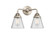 Cone - 2 Light - 14 inch - Brushed Satin Nickel - Bath Vanity Light (3442|288-2W-SN-G64-LED)