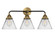 Cone - 3 Light - 26 inch - Black Antique Brass - Bath Vanity Light (3442|288-3W-BAB-G42-LED)