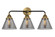 Cone - 3 Light - 26 inch - Black Antique Brass - Bath Vanity Light (3442|288-3W-BAB-G43-LED)