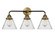 Cone - 3 Light - 26 inch - Black Antique Brass - Bath Vanity Light (3442|288-3W-BAB-G44-LED)