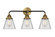 Cone - 3 Light - 24 inch - Black Antique Brass - Bath Vanity Light (3442|288-3W-BAB-G62)