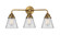 Cone - 3 Light - 24 inch - Brushed Brass - Bath Vanity Light (3442|288-3W-BB-G62-LED)