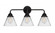 Cone - 3 Light - 26 inch - Matte Black - Bath Vanity Light (3442|288-3W-BK-G42)