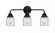 Bell - 3 Light - 23 inch - Matte Black - Bath Vanity Light (3442|288-3W-BK-G52-LED)