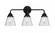 Cone - 3 Light - 24 inch - Matte Black - Bath Vanity Light (3442|288-3W-BK-G64-LED)