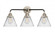 Cone - 3 Light - 26 inch - Black Polished Nickel - Bath Vanity Light (3442|288-3W-BPN-G42-LED)