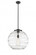 Athens Deco Swirl - 1 Light - 18 inch - Matte Black - Cord hung - Pendant (3442|221-1S-BK-G1213-18)