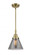 Cone - 1 Light - 8 inch - Antique Brass - Mini Pendant (3442|447-1S-AB-G43-LED)