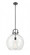 Newton Sphere - 1 Light - 16 inch - Matte Black - Stem hung - Pendant (3442|410-1S-BK-16CL)