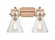 Newton Cone - 2 Light - 17 inch - Brushed Brass - Bath Vanity Light (3442|411-2W-BB-7CL-LED)