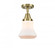 Bellmont - 1 Light - 6 inch - Antique Brass - Semi-Flush Mount (3442|447-1C-AB-G191-LED)