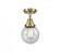 Beacon - 1 Light - 6 inch - Antique Brass - Semi-Flush Mount (3442|447-1C-AB-G204-6-LED)