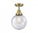Beacon - 1 Light - 8 inch - Antique Brass - Semi-Flush Mount (3442|447-1C-AB-G204-8)