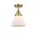 Cone - 1 Light - 8 inch - Antique Brass - Semi-Flush Mount (3442|447-1C-AB-G41)